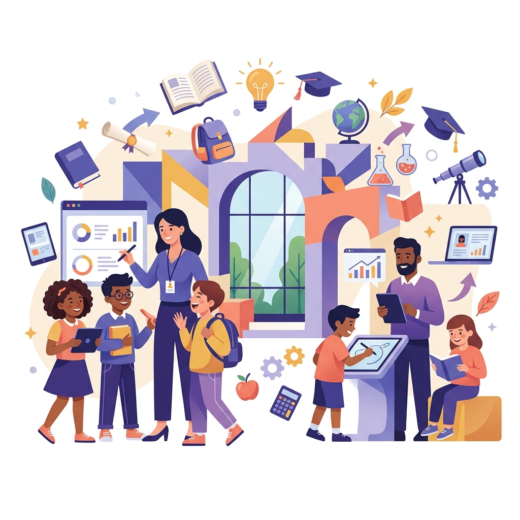 Ilustrasi Sekolah Digital